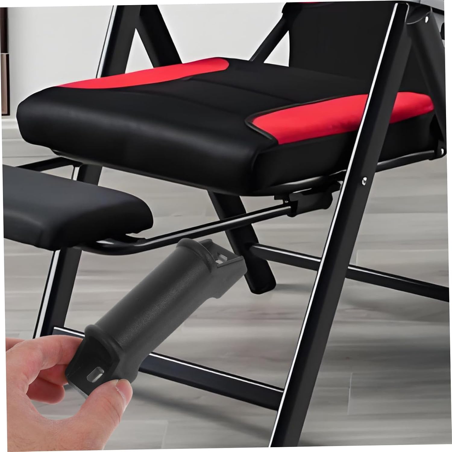 4pcs Black Plastic Chair Footrest Sliders for Reclining Office, Smooth Edge Replacement Pads for Office and Gaming Chairs