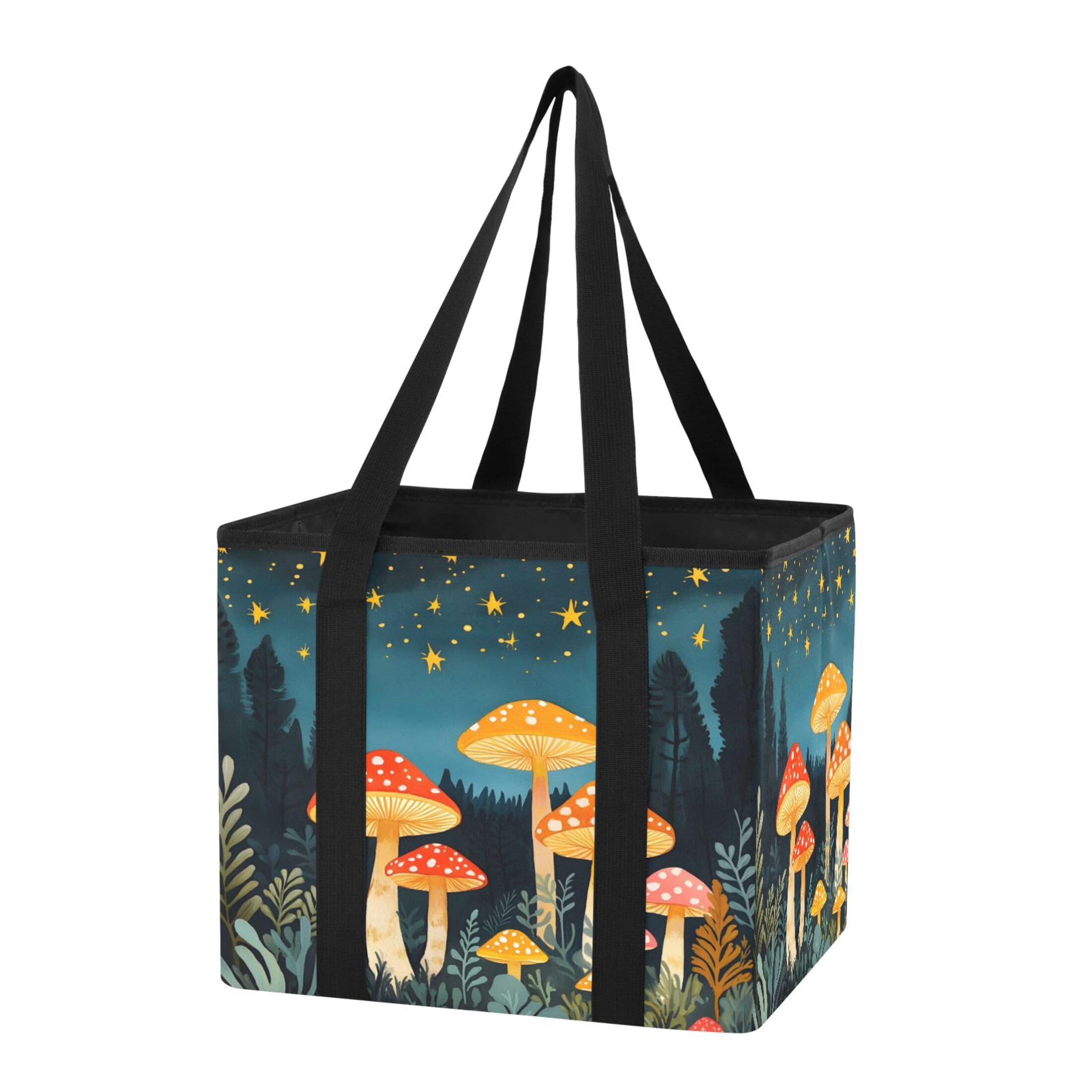 Kutsu Car Trunk Organizer Mushrooms in Forest Collapsible Storage Organizers Oxford Car Storage Bin with Reinforced Handles, Non-slip Universal Fit SUV Truck Van, 1 Pack