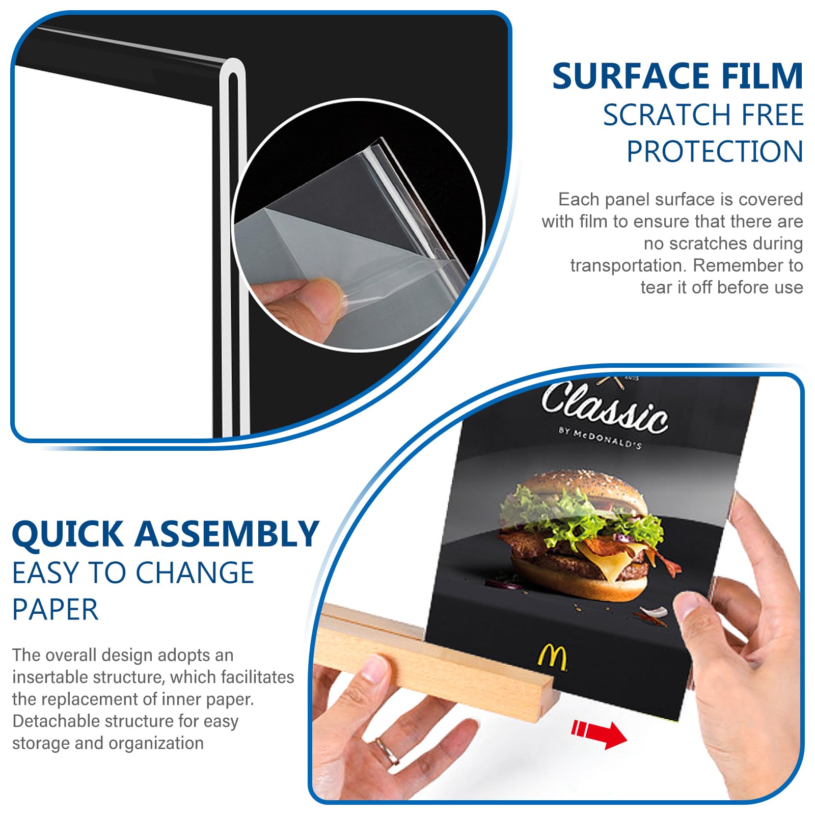 Niciksty 4 X A5 Clear Plastic Brochure Holders With 2 Levels – Wall & Desk Brochure Display Stand For Literature, Brochure, Leaflet, Menu And Magazine