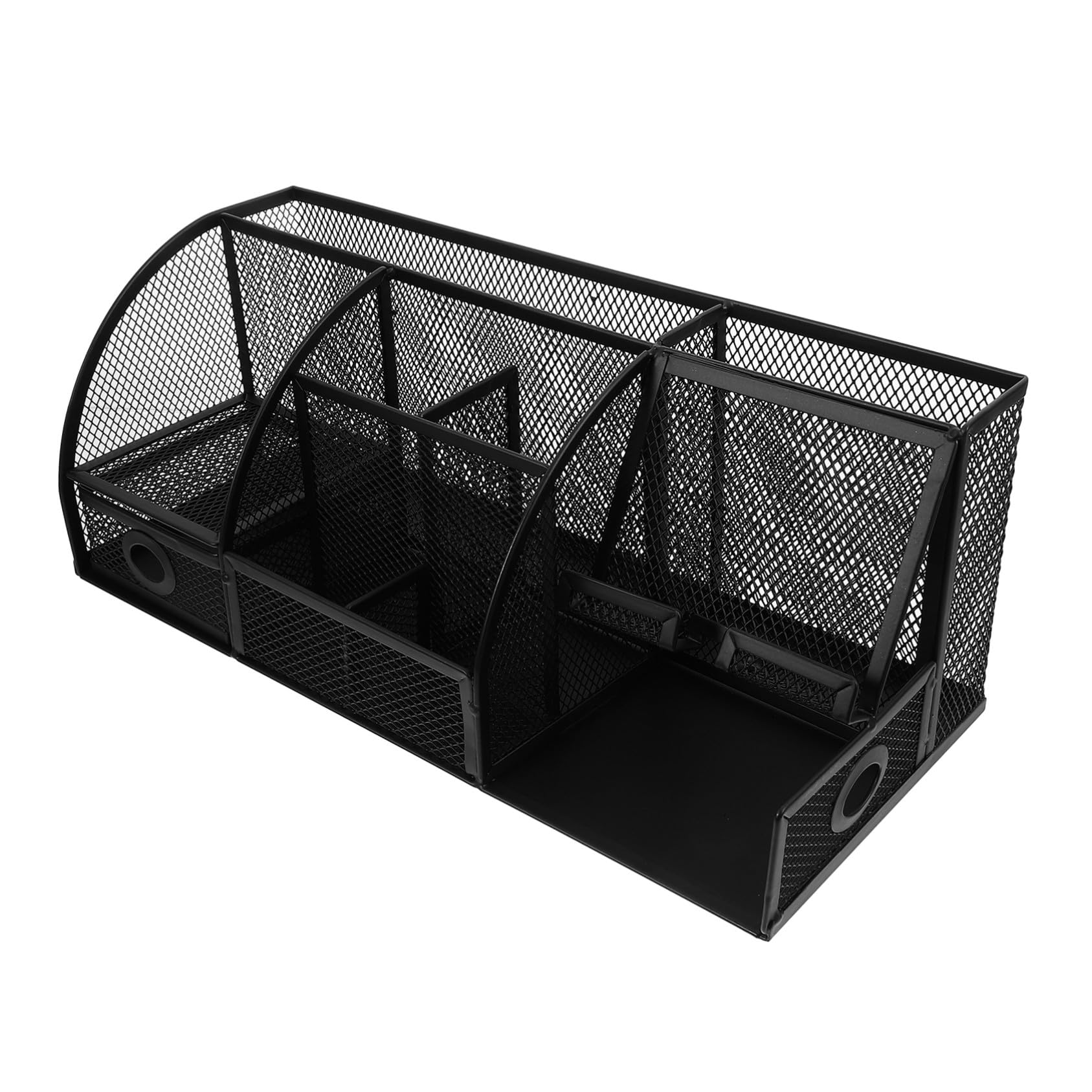 Metall Schreibtisch Organizer mit Mesh Stiftehalter für Bürobedarf Aufbewahrungsbox aus Eisen Platzsparend Modern (33,5 X 14 CM)