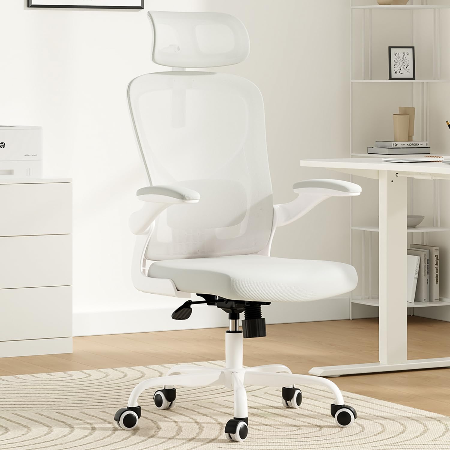 Ergonomic Office Chair Home Office Desk Chair with Headrest High Back Computer Chair with Armrests and Adjustable Lumbar