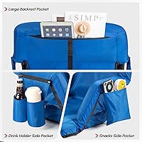 Vista 5 de PEXMOR Folding Stadium Seats for Bleachers wBack Support,Bleacher Chair wCushion & Armrest, Portable Padded Stadium Chair wPockets, Carrying Bag