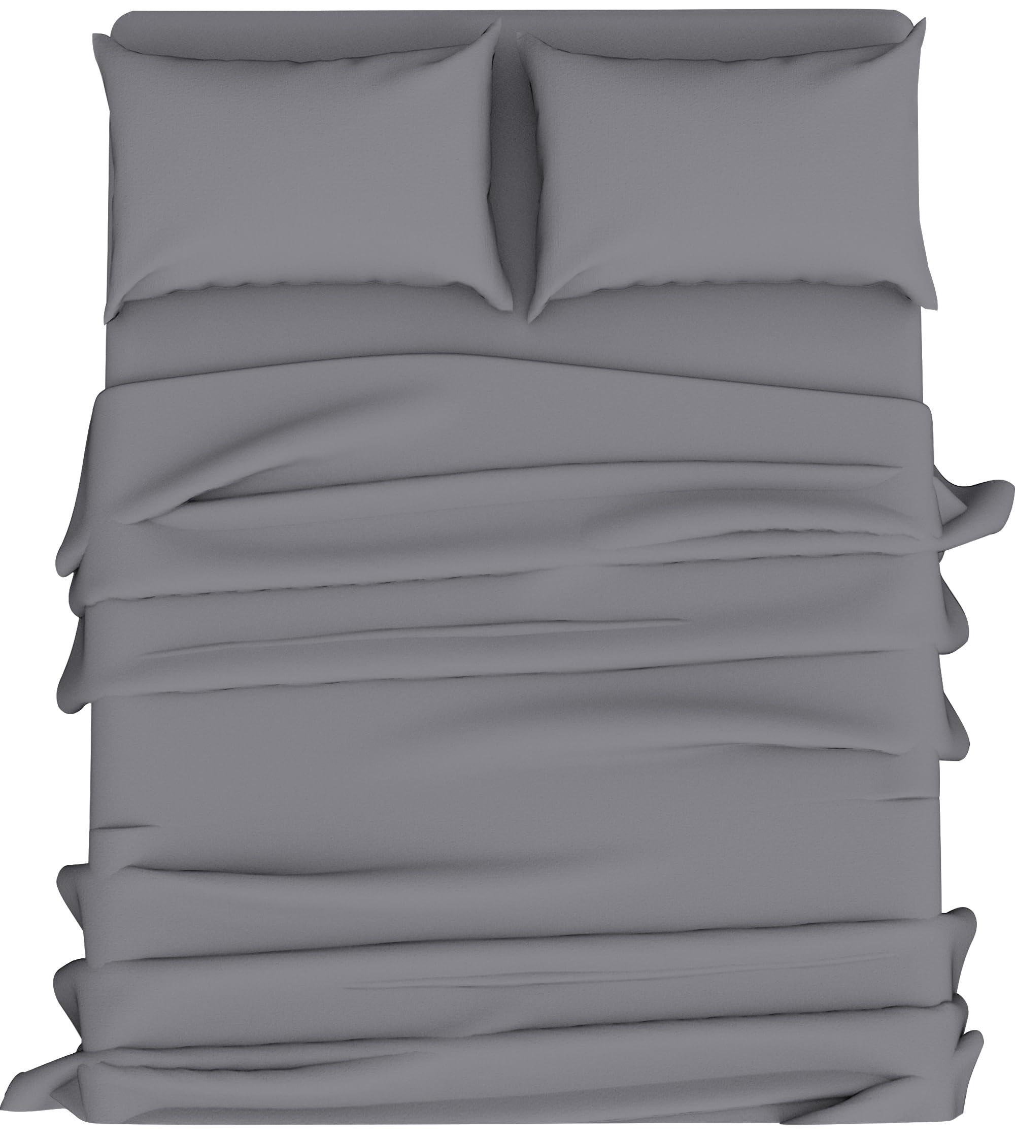 HOME ACE Poly Cotton Grey King Size Sheet Set (Fitted Sheet + Flat Sheet + Pair of Pillow Cases) - Kingsize Bed Sheet Set - Polycotton King Size Bed Sheet - Bed Sheets Set King Size