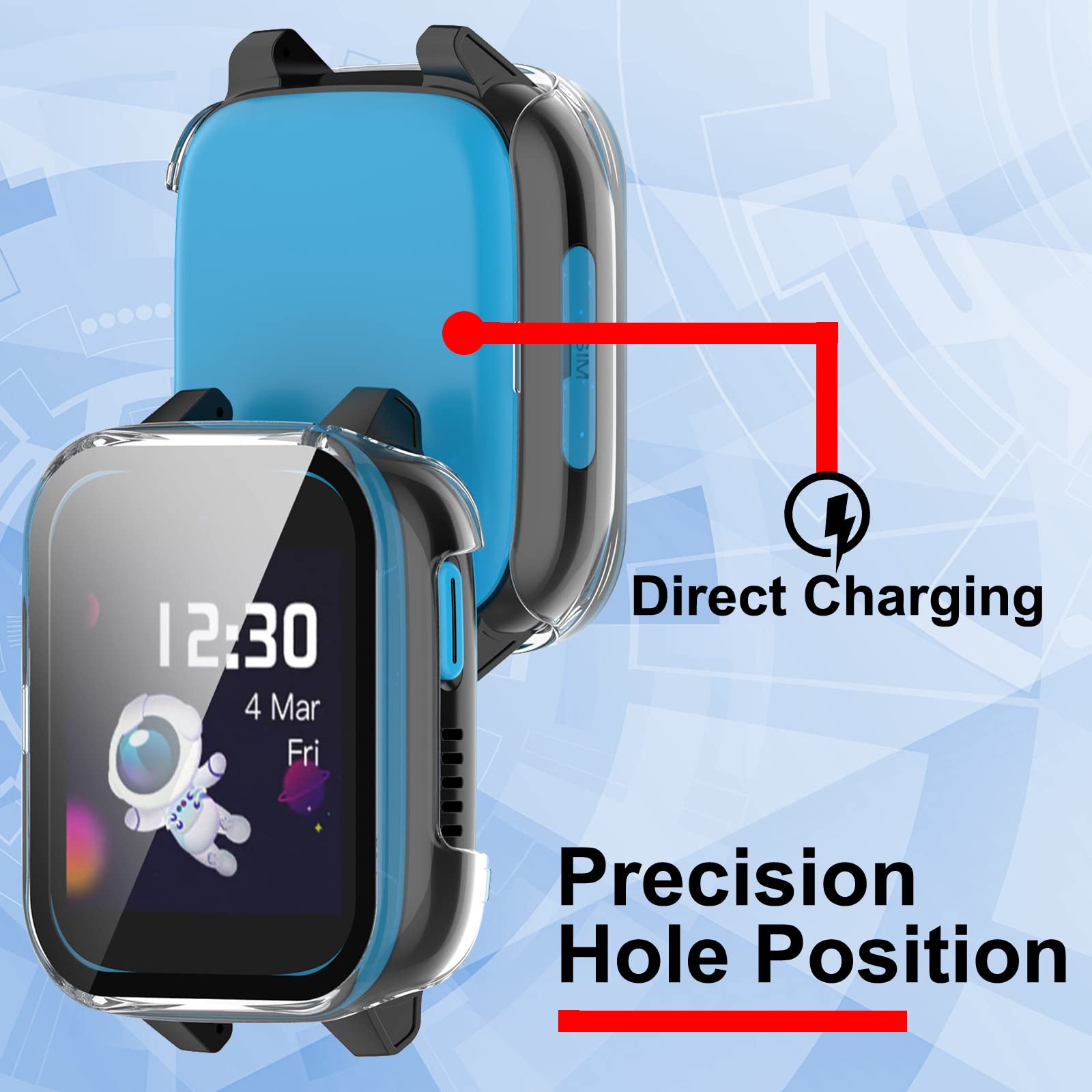 Coque De Protection PC + Verre Trempé Pour Montre Xplora XGO3/Kidzi - Lot 6 Pièces - Anti-chocs, Anti-rayures
