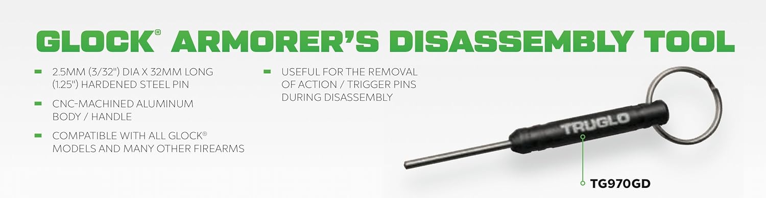 TRUGLO Disassembly Tool Compatible with All Glock Models - Compact Durable Easy-to-Use Gunsmithing Tool