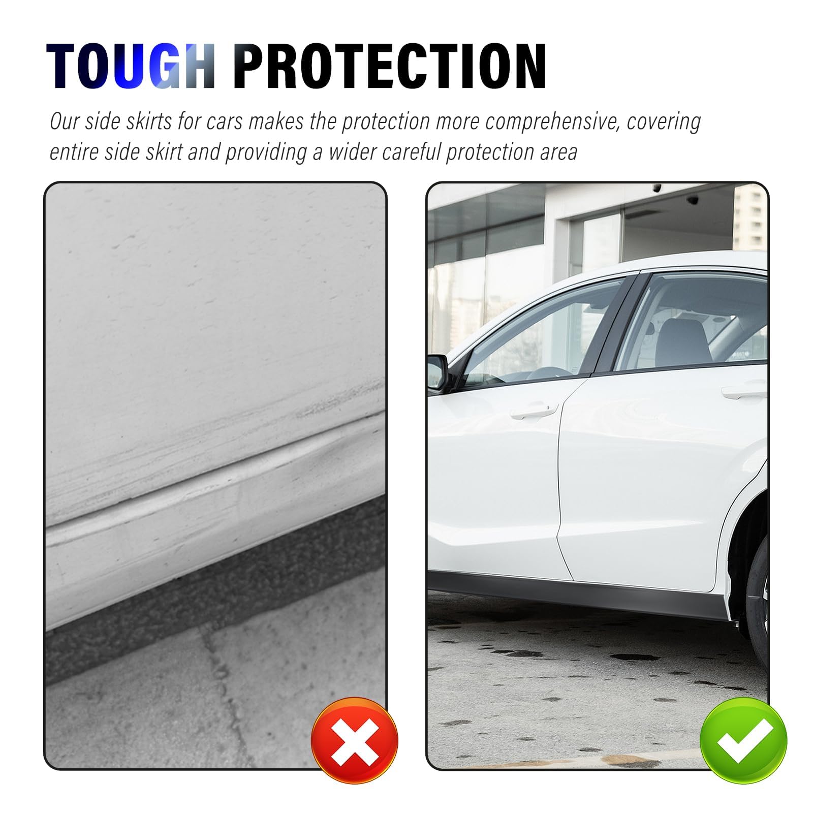 Jupes Latérales pour Audi A1 (8X) 2014-2018, Bas de Caisse Flexible Auto Bande Décorative Protection Carrosserie Anti-Rayures Seuil de Porte Caoutchouc