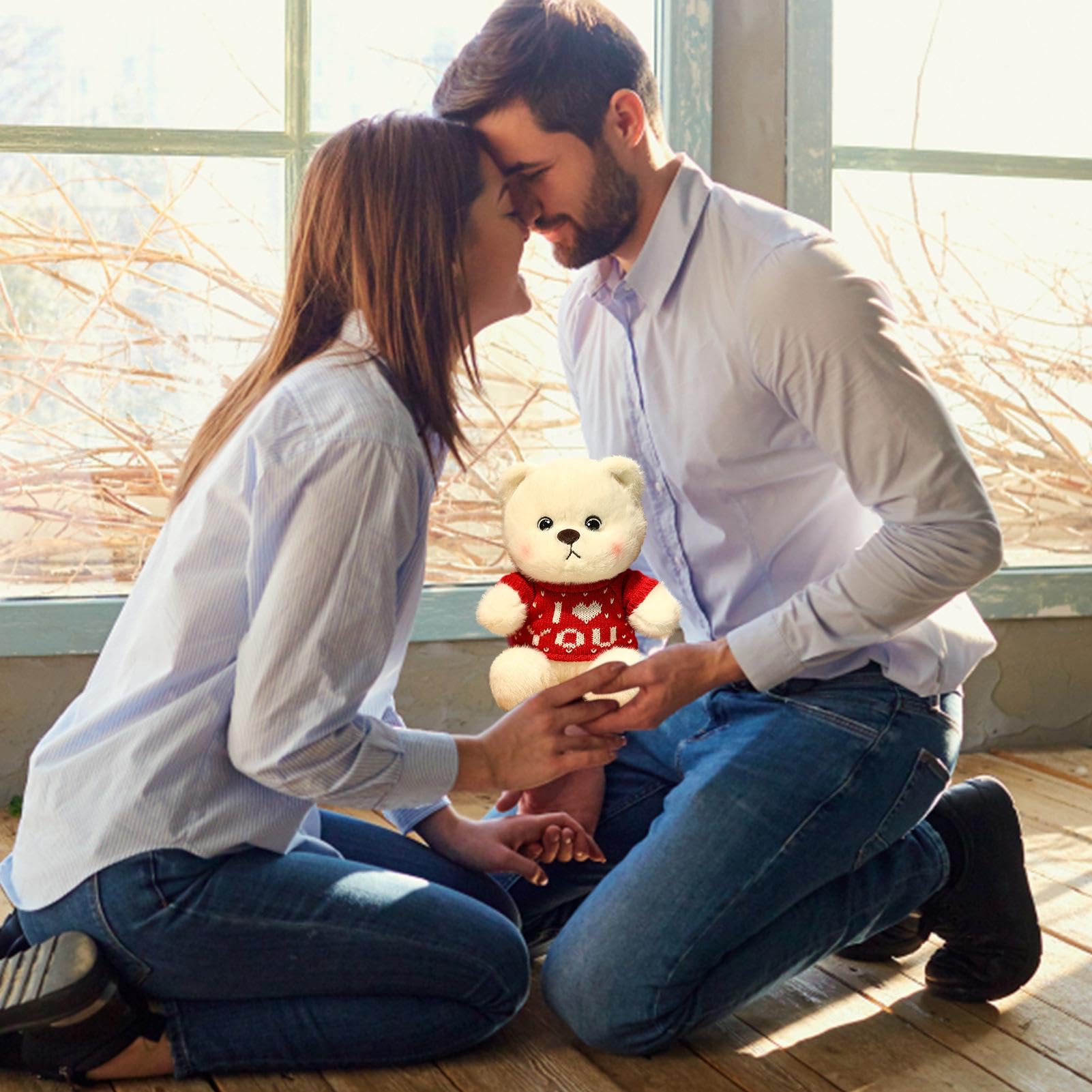 Amazon.co.jp: クマのぬいぐるみ 柔らかい素材 ニットセーター付き