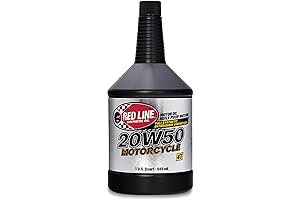 Red Line 42504 20W50 Motorcycle Oil Synthetic - Quart (4 Pack)