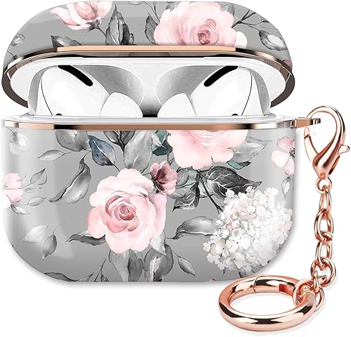 Miniatura 7 de Funda para Airpod Pro 2, linda funda protectora para Airpod Pro de 2 generación, a prueba de golpes, con llavero de oro rosa para niñas, mujeres y