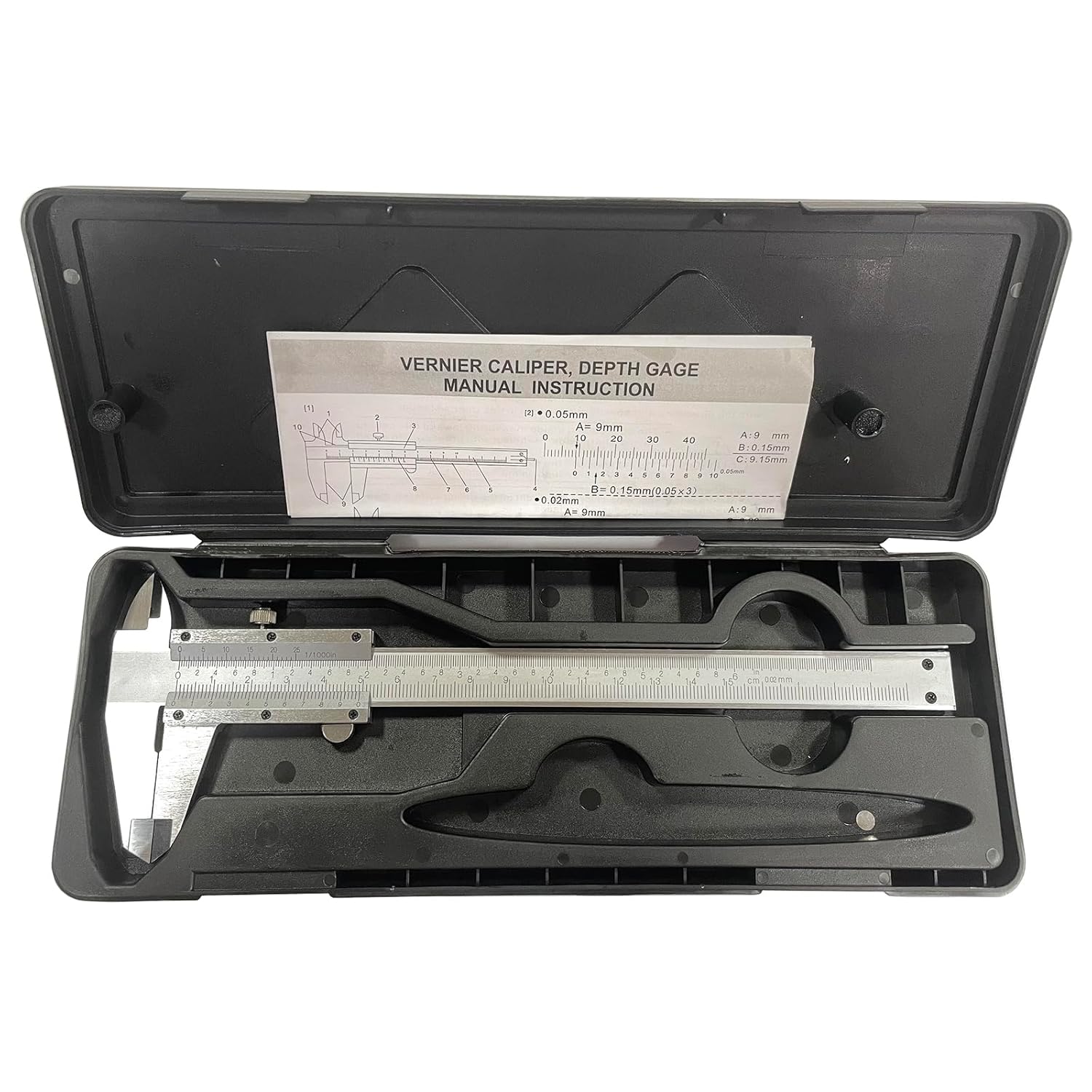 Vernier Caliper Measuring Tool 6" Carbon Steel, MFQNENLK 0-6Inch/0-150mm Manual Calipers, 0.001"/0.02mm High Precision Durable Metal Caliper (6 inch Vernier Caliper)