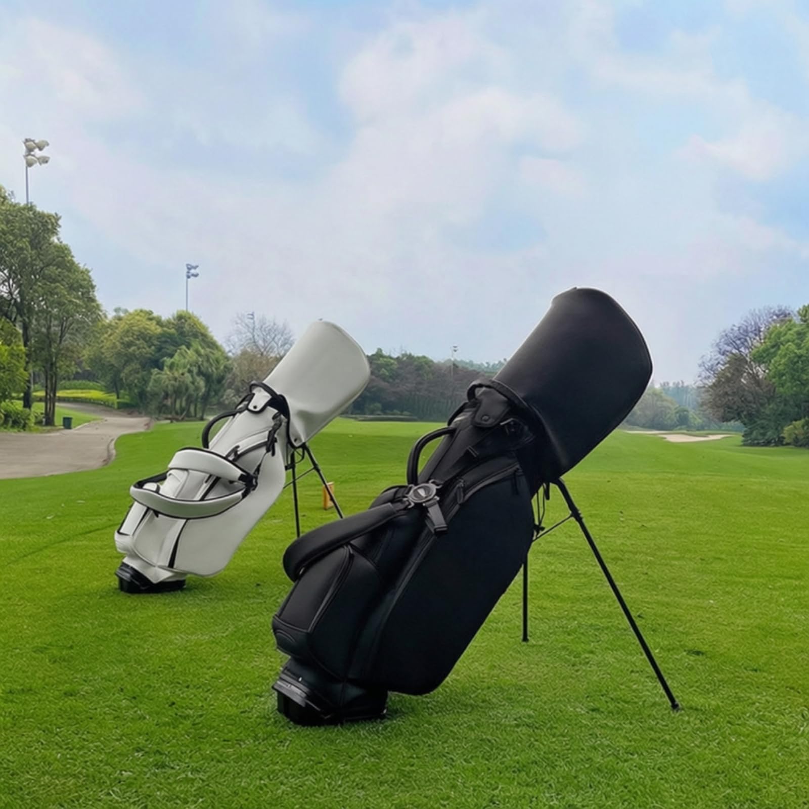 Freistehend Golftasche mit Standfüßen, Weiß