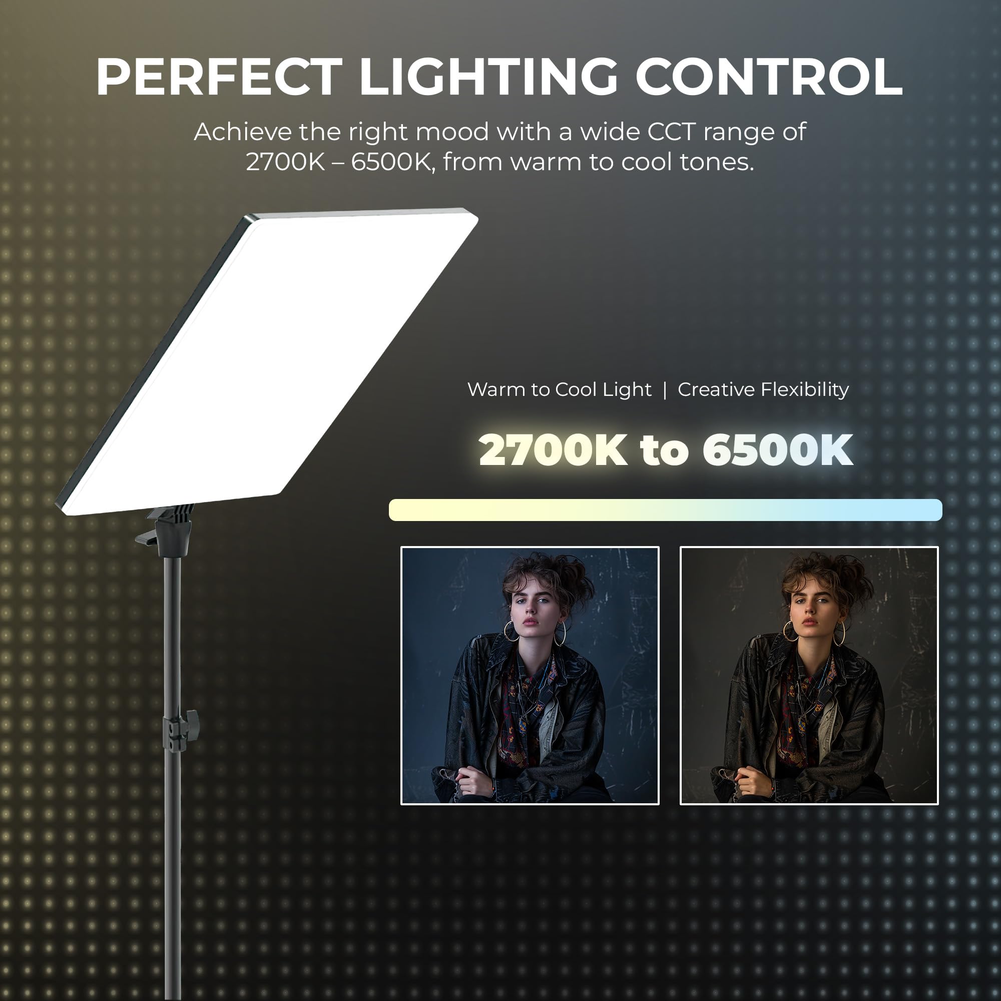 Digitek DPL 019 80W Ultra Slim Bi-Color LED Panel Light, 2700K-6500K, 480 LEDs, 180° Rotation, Dimmable, Remote Control, ABS Body, for Studio & Content Creation — Amazon image 6