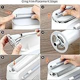 QWORK® Cling Film Dispenser, 3-in-1 Wall-Mounted Aluminum Foil Cutter, Roll Holder, for Kitchen and Restaurant - 5