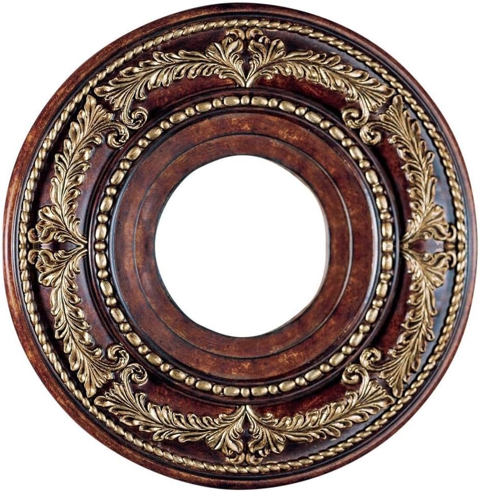 Ceiling Medallion in Style 12 inches Wide by 1 inch High-Verona Bronze/Aged Gold Leaf Finish 218-Bel-1653945