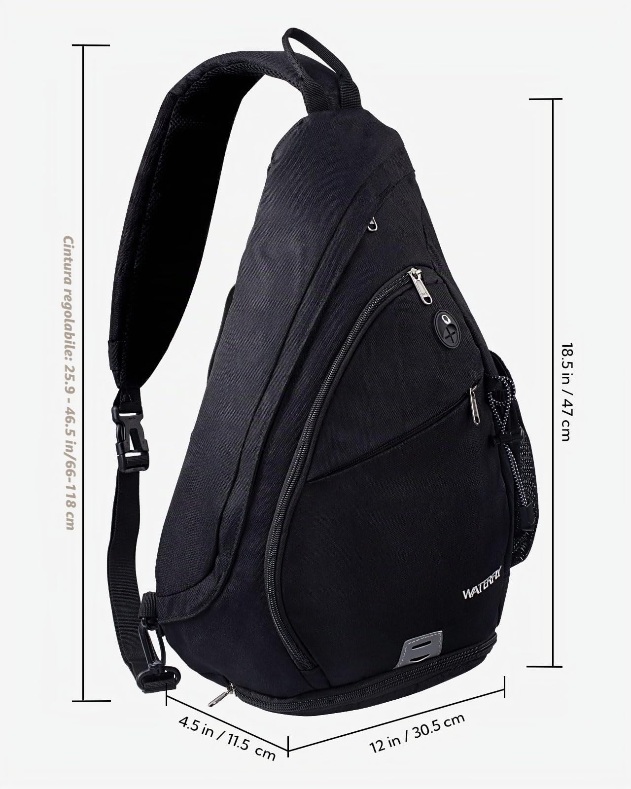 Waterfly Zaino Monospalla Portatile Sportivo Sling Bag Zaino Spalla per Uomo Donna