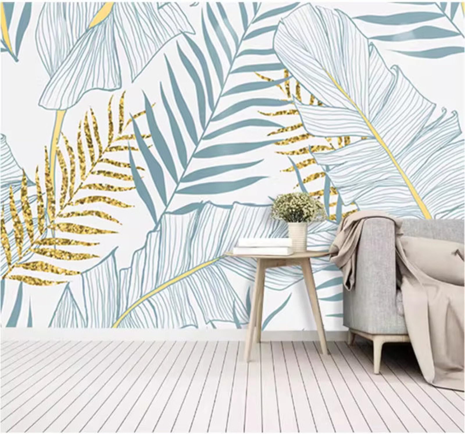 Minimalist Fresh Tropical Plants Banana Leaves 3D Wallpaper Easy Install Feature Office Living Room Sofa Bedroom TV Background Wall Decoration-250cm×170cm