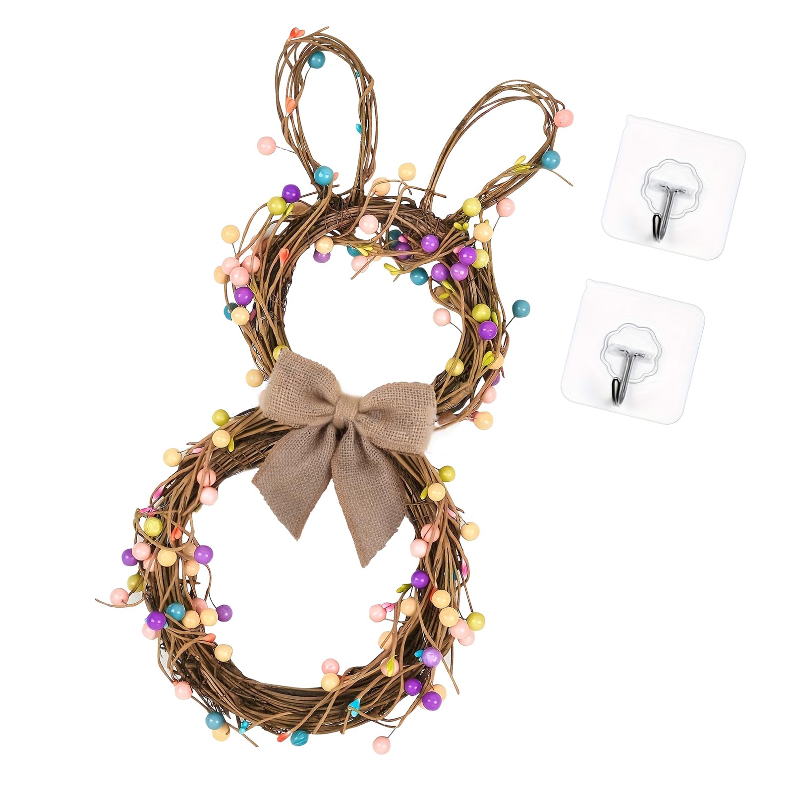 Rabbits Themed Easter Wreath Decoration Holiday Door Hanging Suitable for Both Indoor and Outdoors Holiday Display Easter Decorations