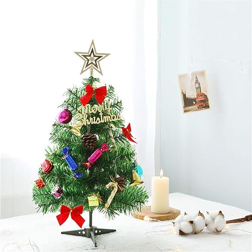 Miniatura 8 de Mini árbol de Navidad LED de 20 pulgadas para decoración del hogar mesa del hogar adornos de escritorio de Navidad preiluminados pequeño árbol de
