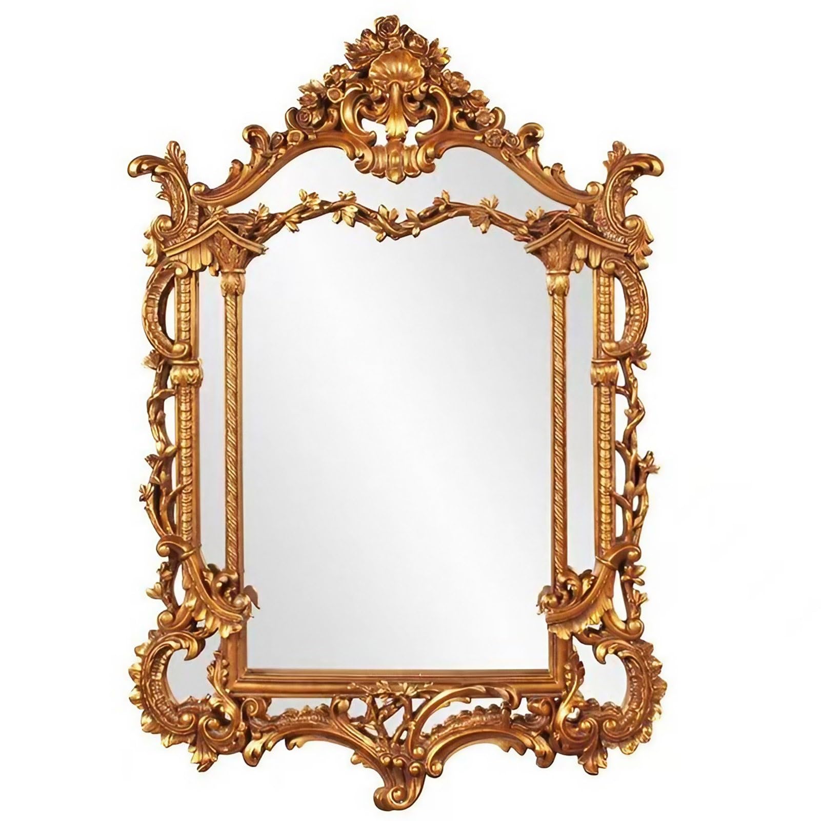 FGXHHS Large Antique Wall Mirror - Ornate Vintage Home Decor French Baroque Bathroom for Bedroom Vanity Entryway -28×43inch