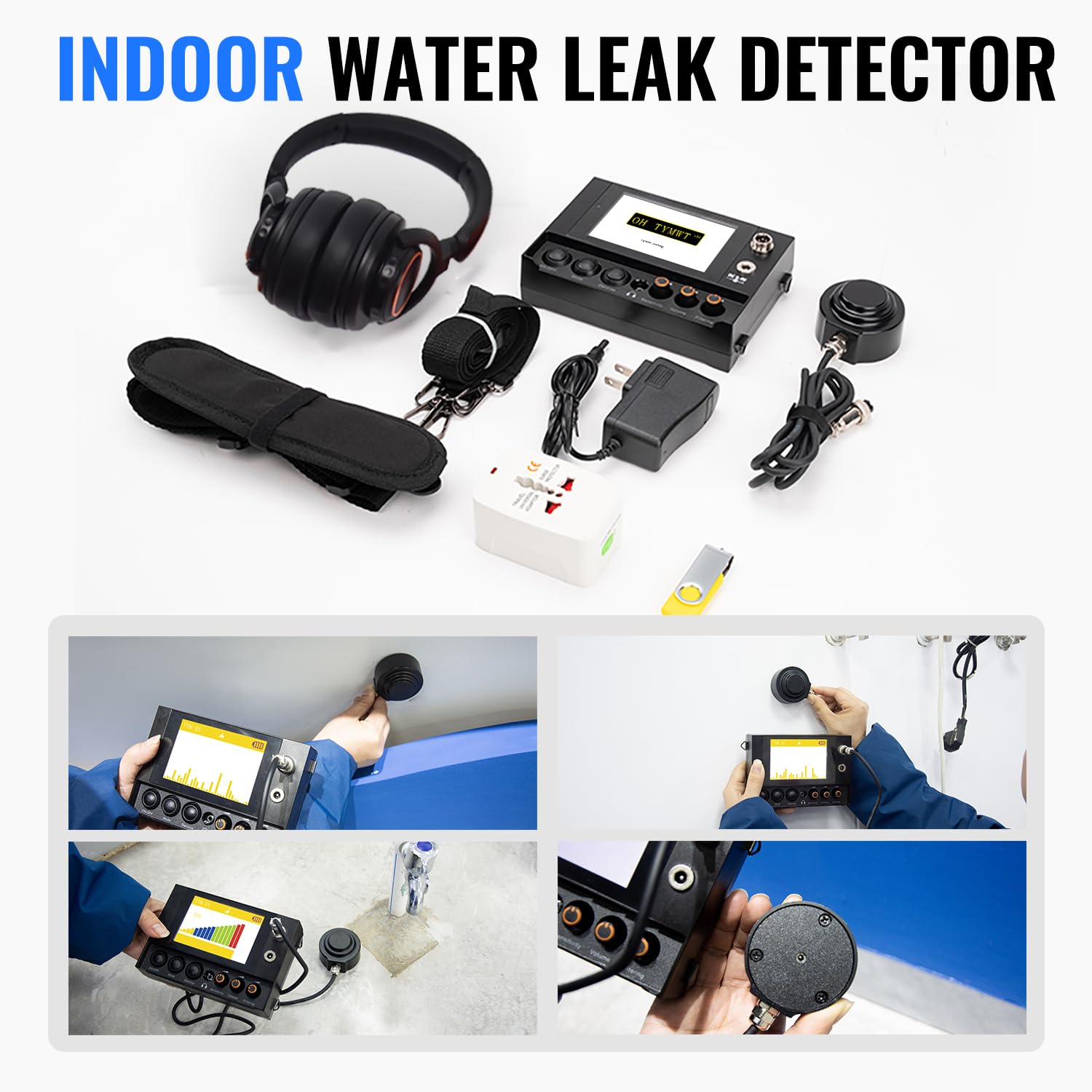 OH TYM-1A Unterirdischer Wasserleckdetektor, Ultraschall-Wasserleck-Sensorröhren, Wasserleck-Alarm