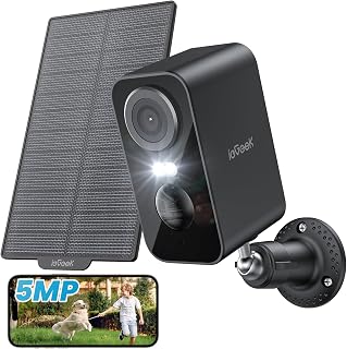 ieGeek 5MP Überwachungskamera Aussen Solar: Kamera mit Akku, 2.4GHz WLAN