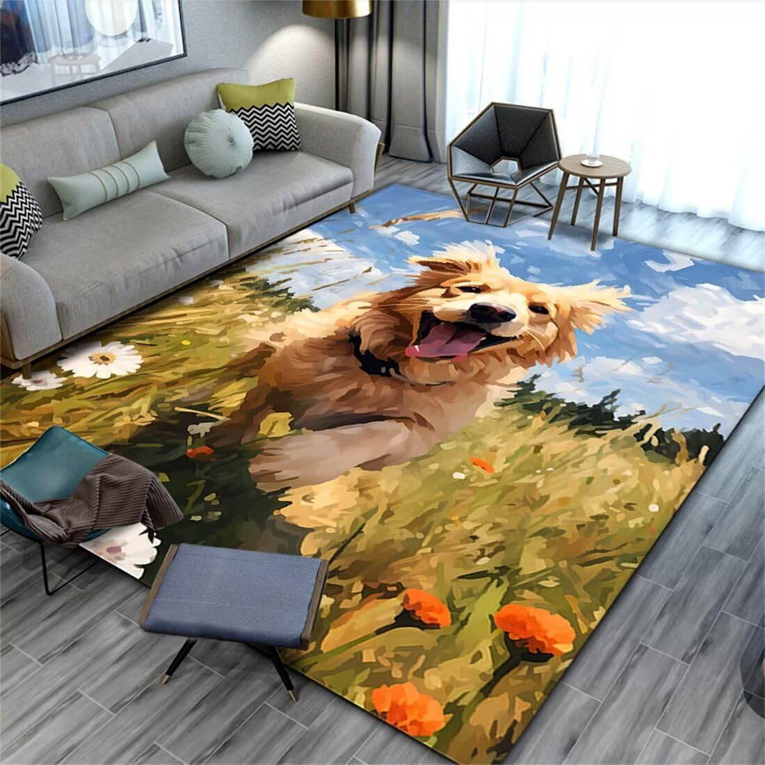 Tapis de jeu bébé doux et grand tapis de chambre minimaliste pour protéger le sol