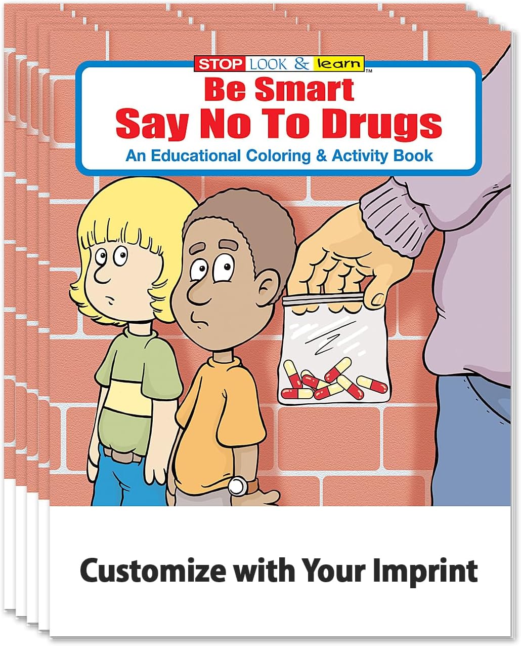 ZOCO – Be Smart Say No to Drugs – Educational Custom Coloring Books (250 Bulk Pack, Without Crayons) – Police Promotional Item – Stay Drug–Free Activities for Kids