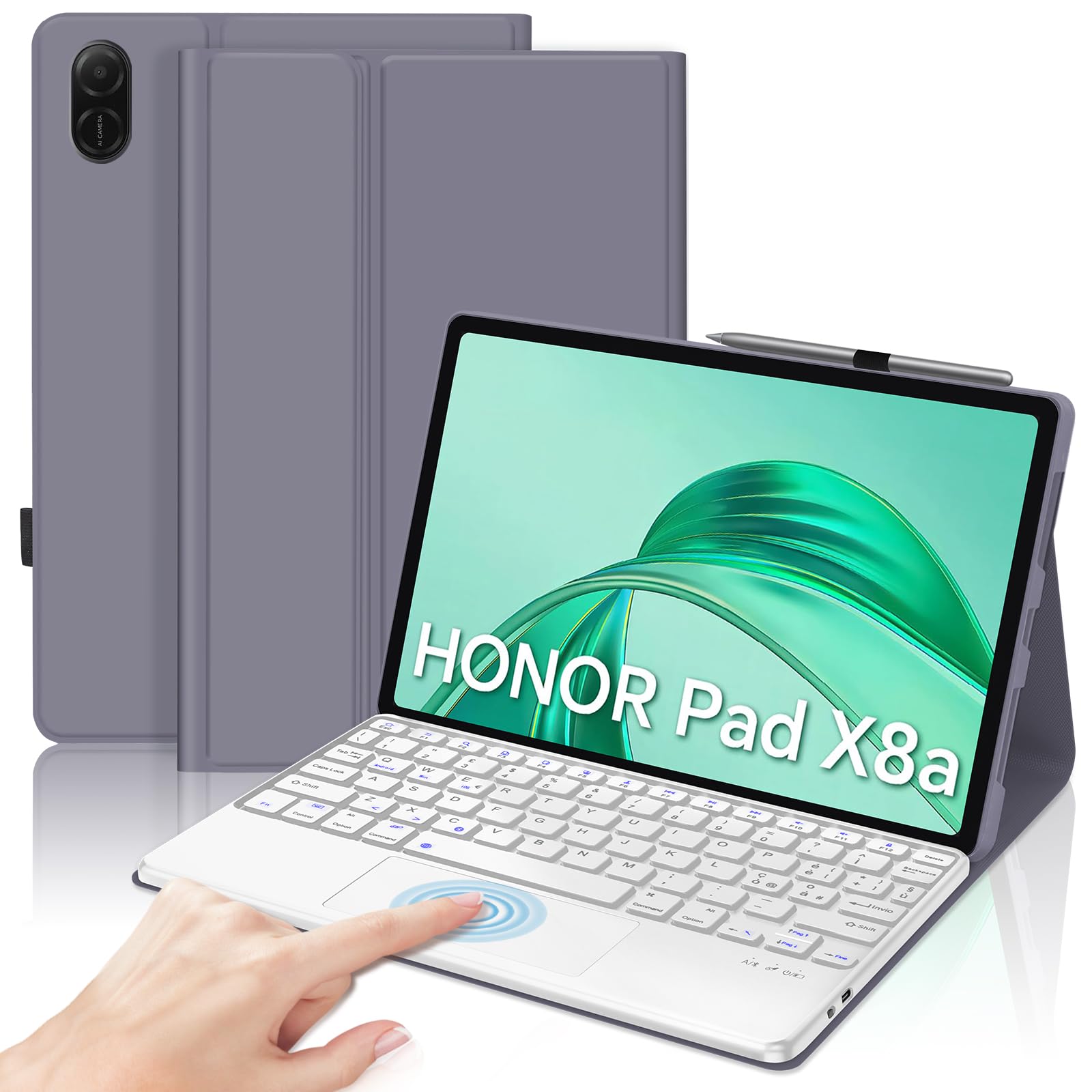 JADEMALL Tastiera con Trackpad per Honor Pad X8a 11" 2024, Custodia Tastiera per