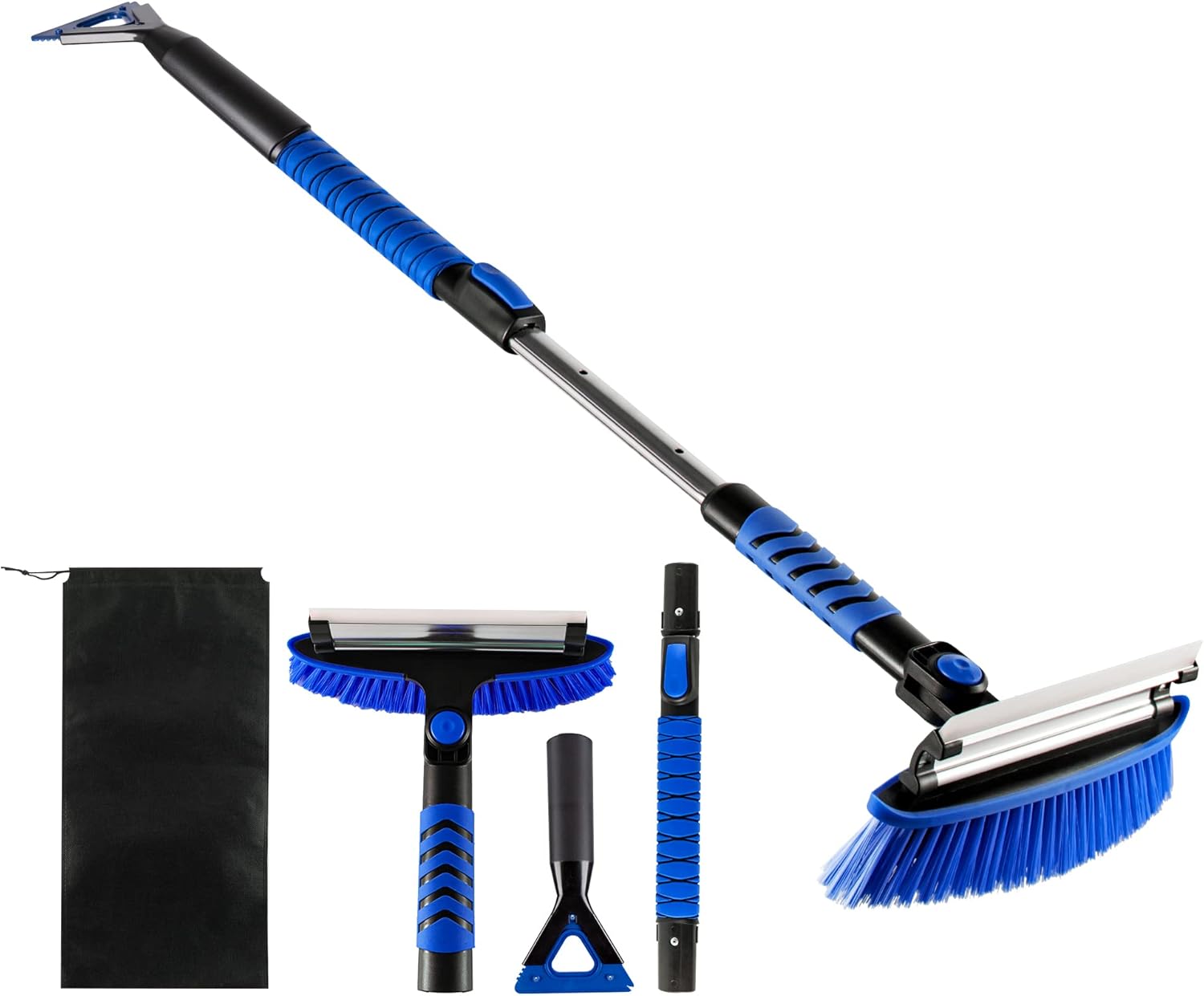 HEQIEBXK Snow Brush Car Ice Scraper Extendable 42” Windshield Snow Broom with Foam