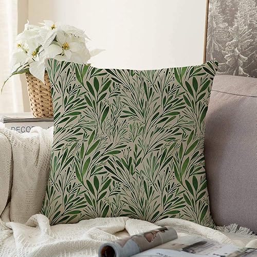 Pillow Cover Seamless Textile Spring Flower Green Plant Seasons Floral Watercolor Pattern Wild Vintage Textures Sofa Throw Pillow Cover Decorative