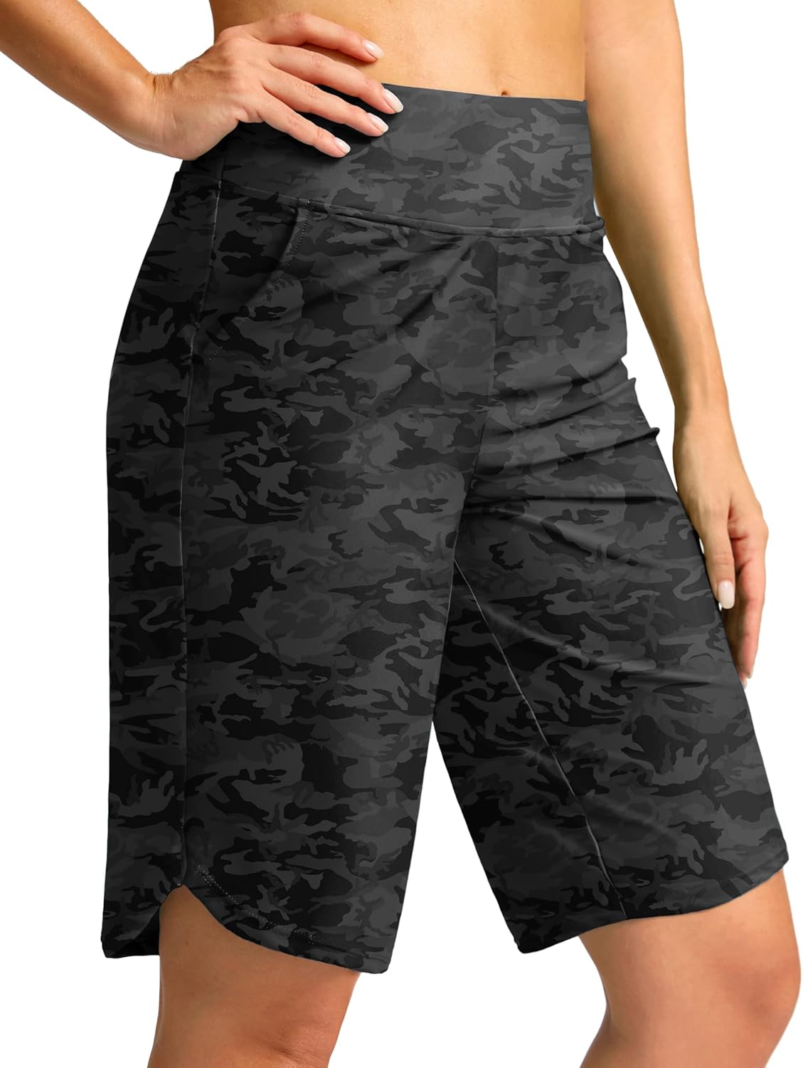 G Gradual Women's High Waisted Swim Board Shorts 11" Knee Length Beach Swimming Long Shorts for Women with Pockets Liner