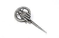 Vista 7 de Broche de la mano del rey reina de GoT - Pin de metal chapado en oro antiguo o plata