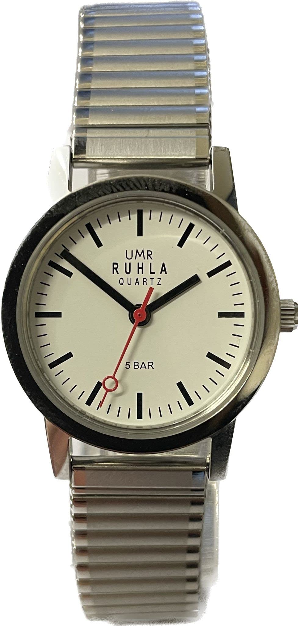 UMR RUHLA Basic 7972-1MZ - Orologio da uomo, impermeabile, display analogico, cinturino in metallo argentato, classico, unisex, per adulti