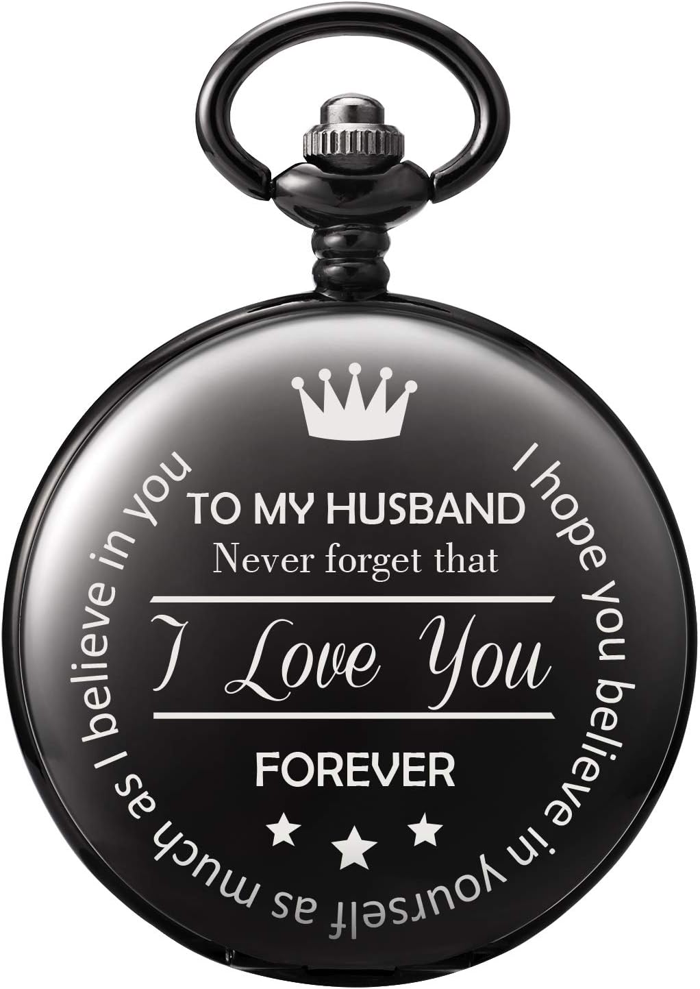 TREEWETO Pocket Watch Valentines for Husband Gifts for Men Engraved Pocket Watches