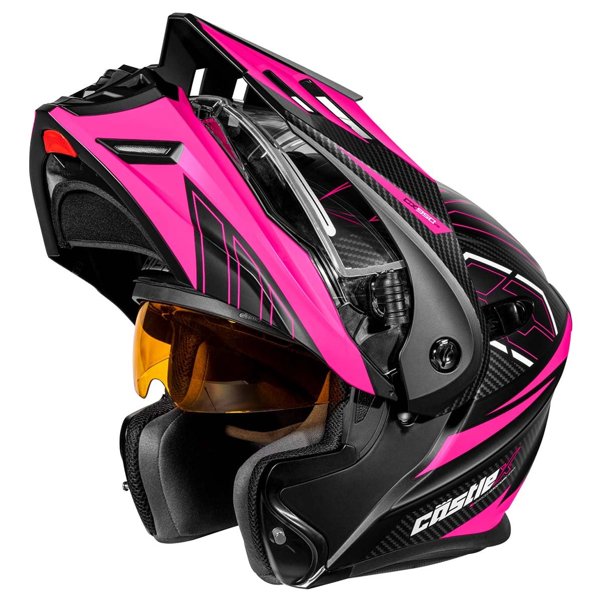 Castle X CX950 V2 Fierce Modular Snow Helmet (Matte Black/Pink Glo - X-Large)