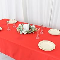 Vista 2 de Balsa Circle Mantel rectangular rojo de poliéster de 54 x 96 pulgadas para bodas, fiestas, eventos, cocina, comedor