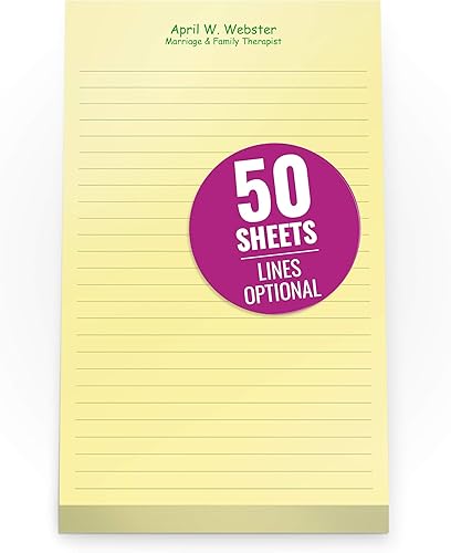 Miniatura 7 de Bloc de notas de color blanco impreso personalizado de 5.5 x 8.3in. Colorido bloc de notas personalizado con el nombre de tu empresa, líneas de