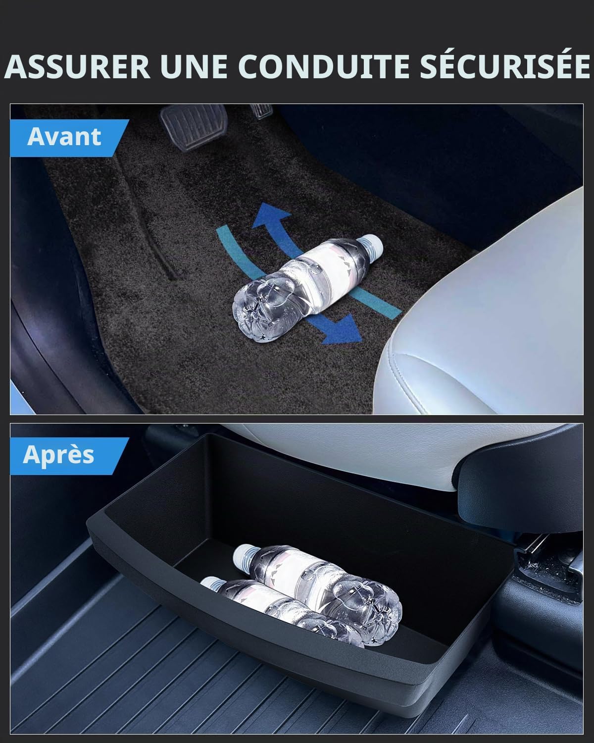 (2 Pièces Boîte Rangement Sous Siège pour Tesla Model Y 2025 2026 | Organiseur Sous Siège Avant, Tiroir Sous Siege, Model Y Juniper Accessoires, Matériel TPE, PAS pour Model Y 2020-2024
