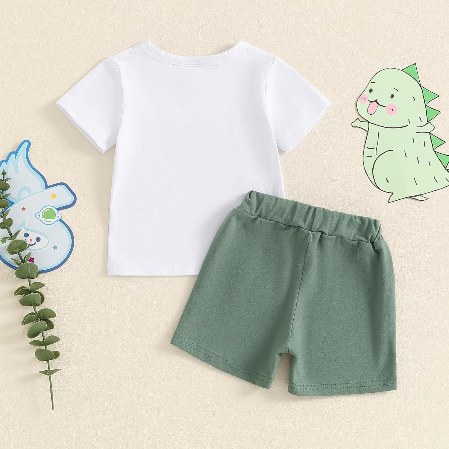 Kayotuas Baby Boy 1st Birthday Outfits Summer One Saurus Shirt and Shorts Set My First Dinosaur Outfit - Image 3