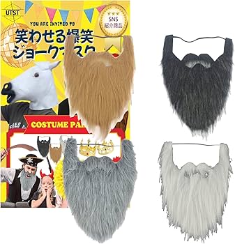Amazon.co.jp: UTST 口ひげ あごひげ 付け髭 仙人 老人 コスプレ 髭