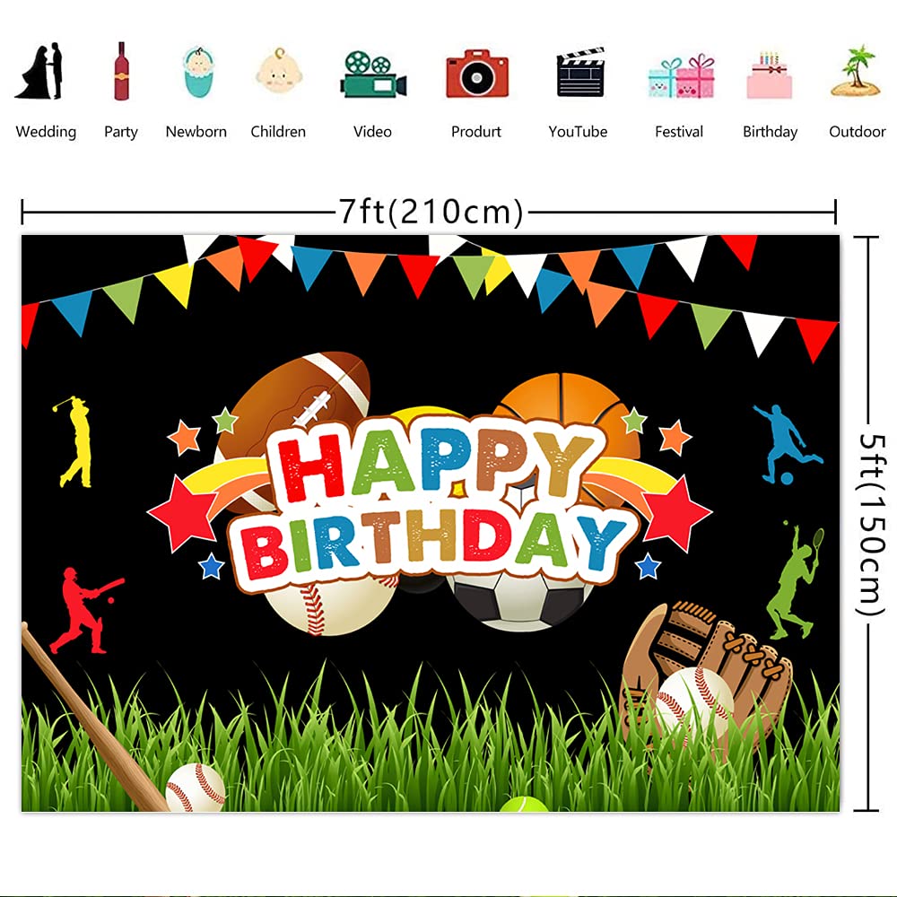 Buy Ticuenicoa 7×5ft Boy Sports Happy Birthday Photography Backdrop