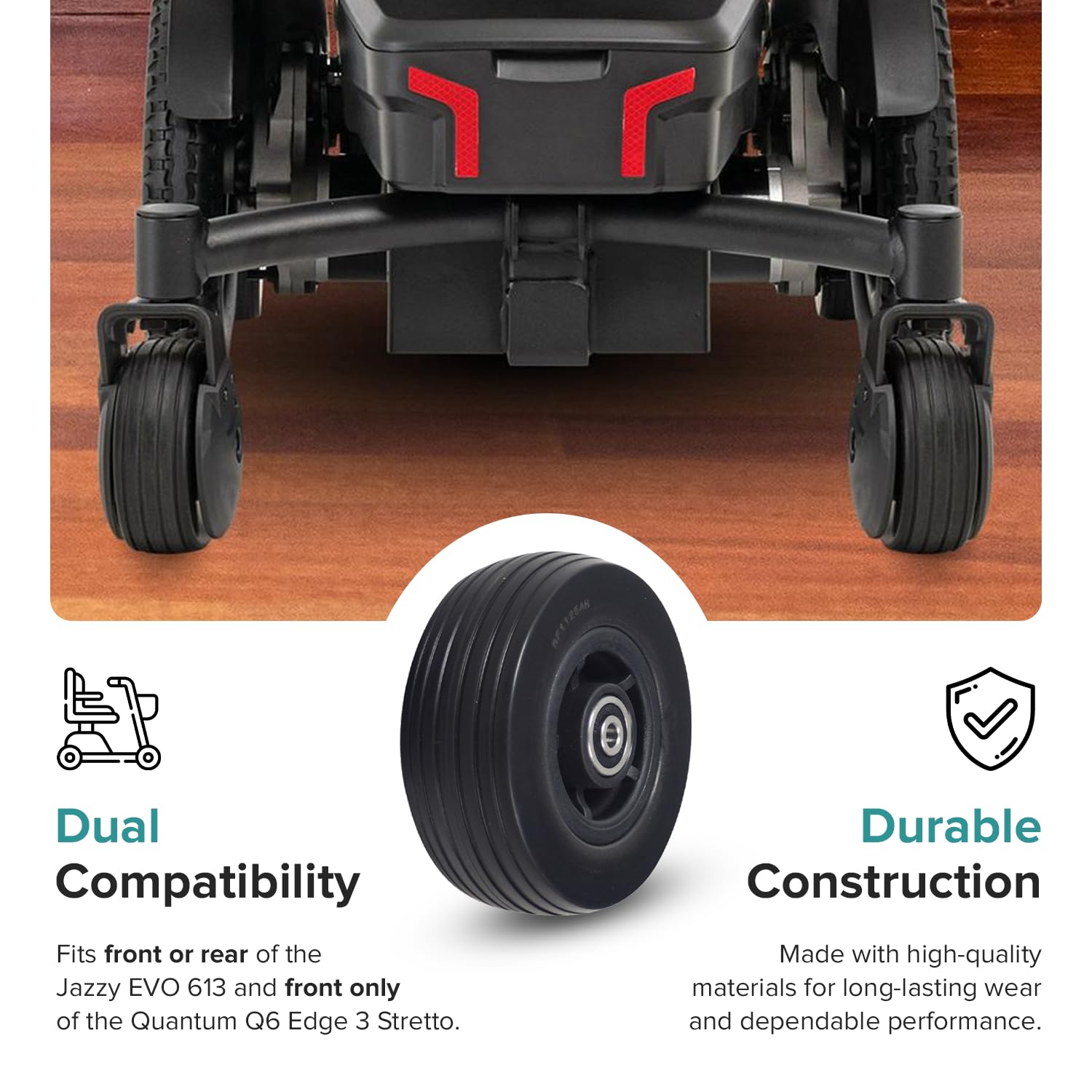 5"x1.75" Caster Wheel for Jazzy EVO 613 & Quantum Q6 Edge 3 Stretto Power Chairs (WHL140383)