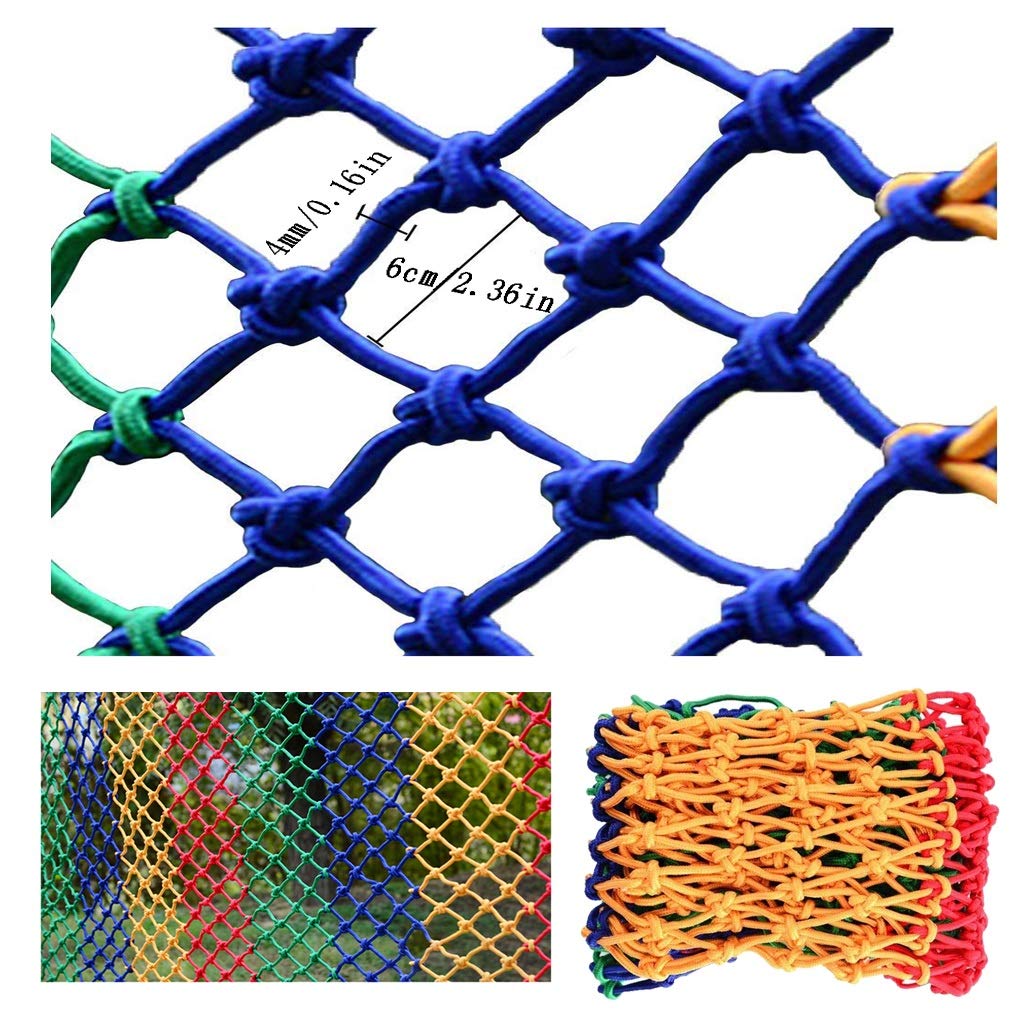 Children Fall Protection Safety Net Child Protection Net Safety Net Colors Decoration Rope Net Balcony Stairs Anti-drop Net Kindergarten Nylon Hand Weaving Net Fence Net Cat Net Multiple Sizes Availab