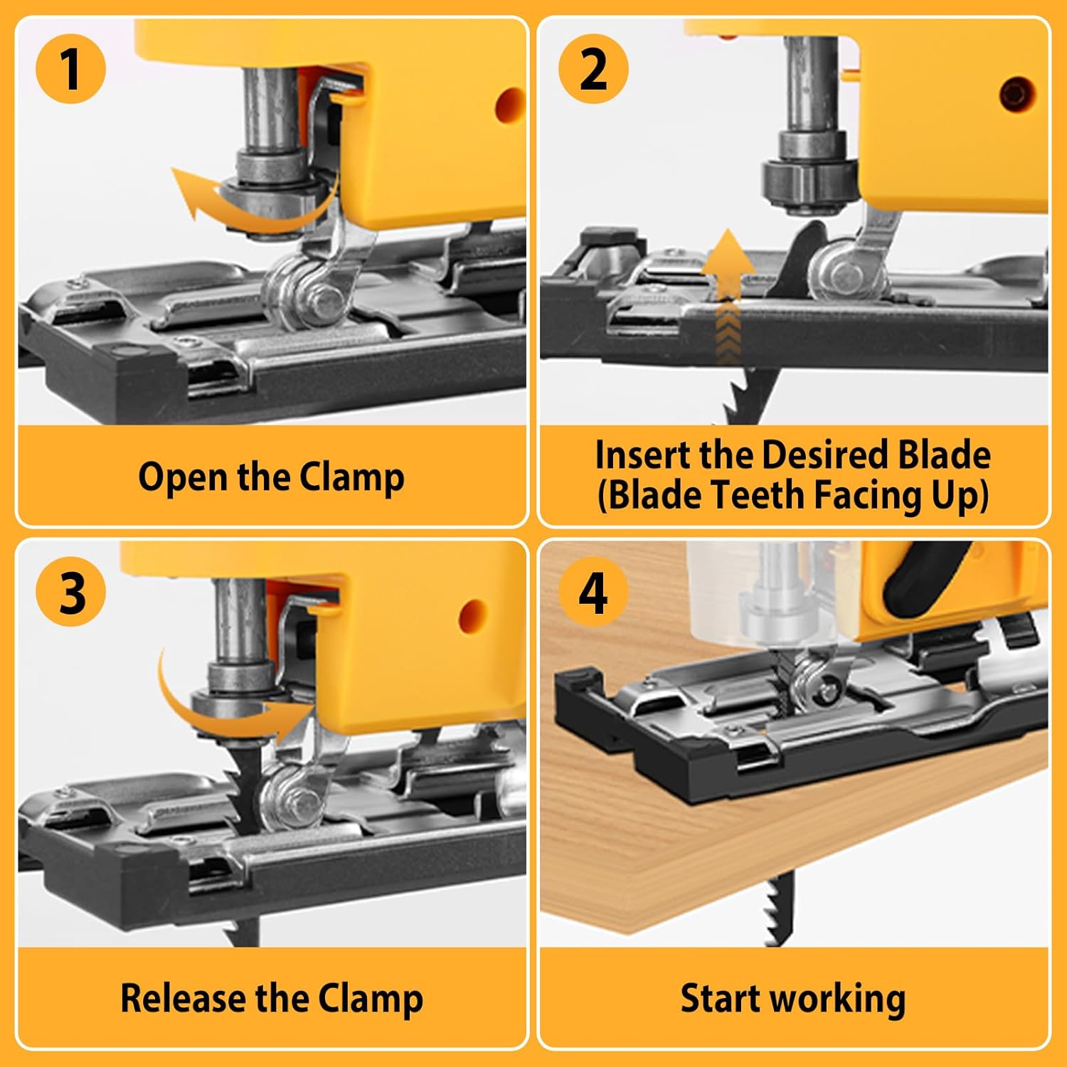Jigsaw Blades, T Shank Jig Saw Blades 10 PCS with Case, HCS/HSS Saw Blades Set for Wood, Metal and Plastic Cutting, Curved & Scrolling Fine Finish Cuts