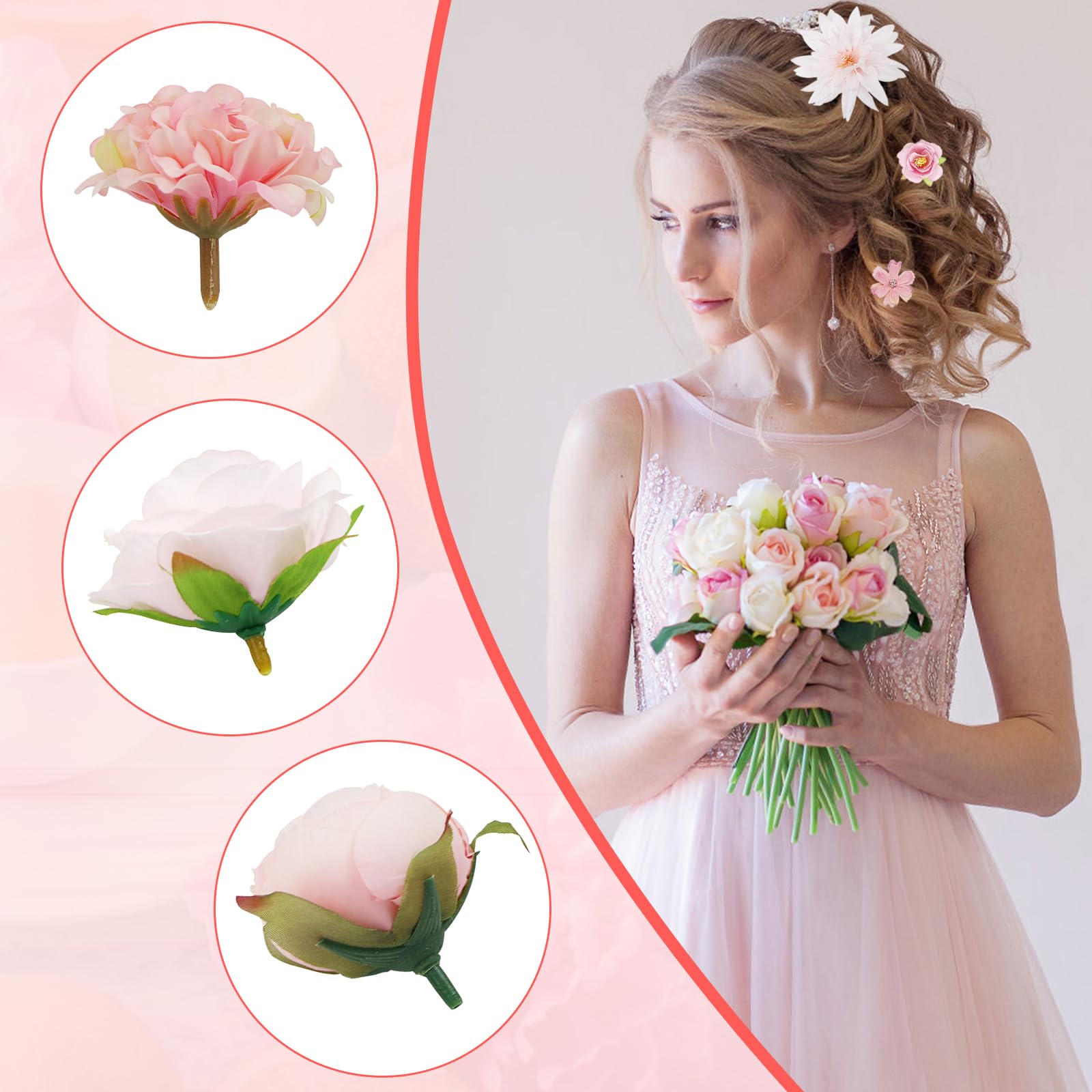 Jaalign 40 Pcs Fiori Artificiali,Fiori Finti per Decorazioni, Bouquet