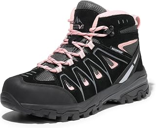 NORTIV 8 Women's Waterproof Hiking Boots - Lightweight Breathable Trekking Shoes for Camping Trails