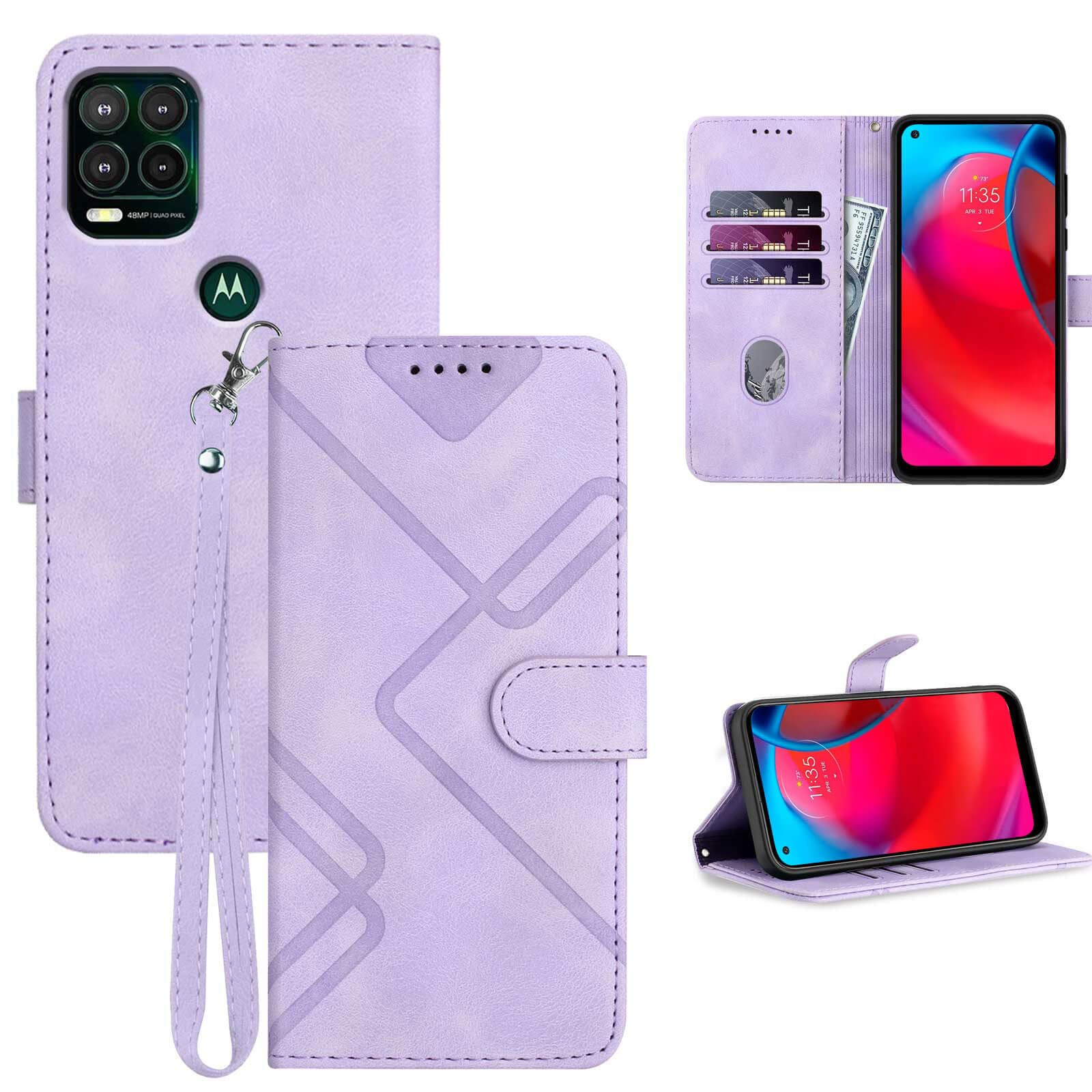 JHWVVTF for Moto G Stylus 5G 2021 Phone Case Wallet, Card Holder Leather Kick-Stand, Wrist Strap, Magnetic Closure, Shockproof Protective Pattern Flip