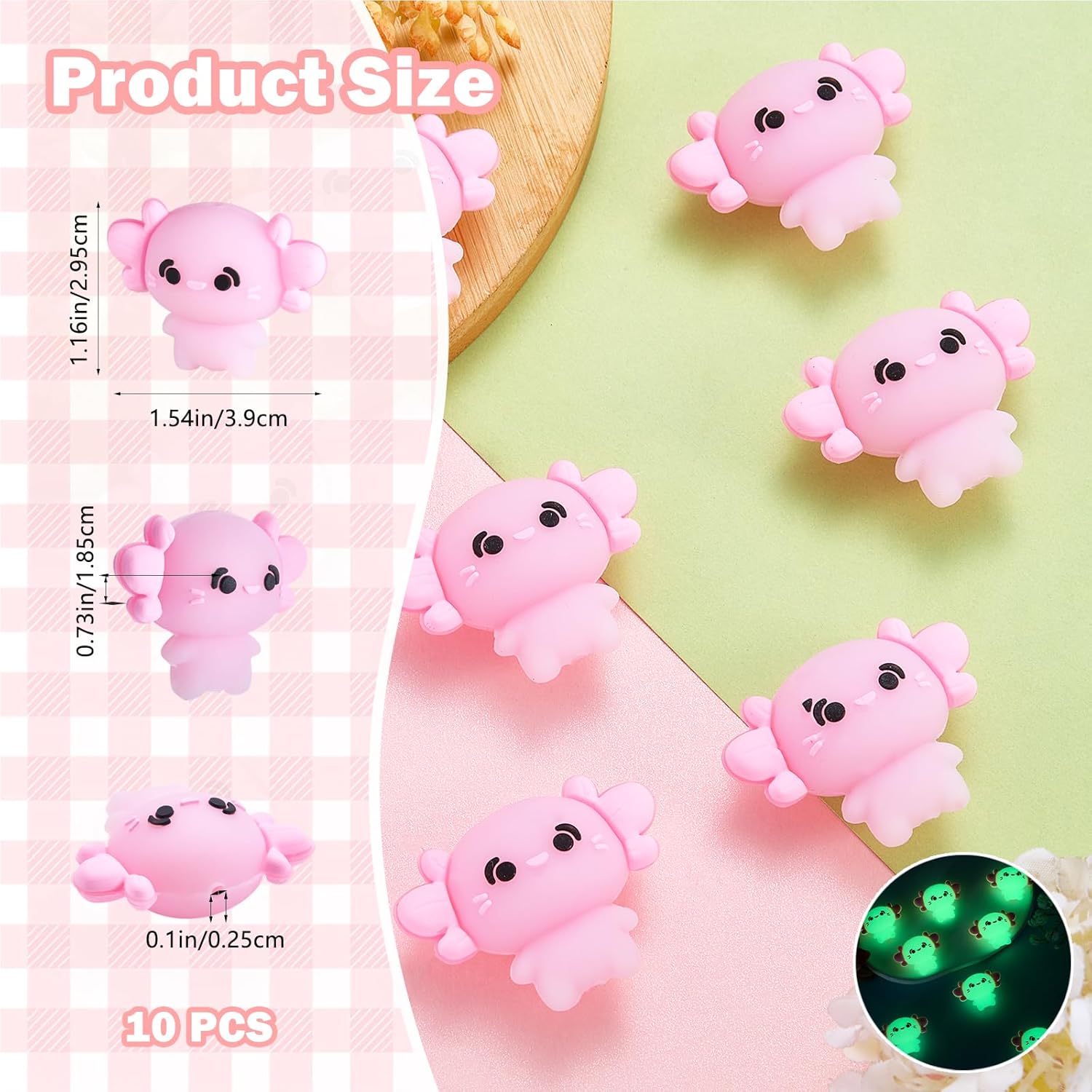 10Pcs 3D Axolotl Silicone Beads for Kaychain Making Animal Silicone Focal Beads for Pens Bracelets Necklace DIY Crafts Jewelry Making - Image 2