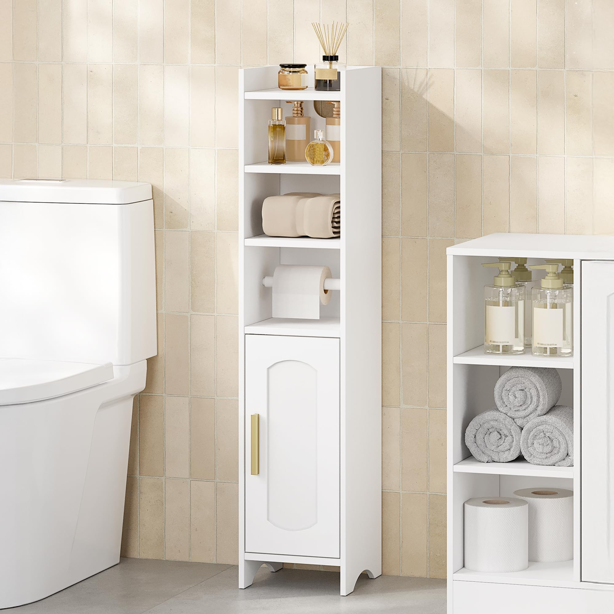 HEXCELEN Meuble de Salle de Bain, Support Papier Toilette 20 x 20 x 90 cm