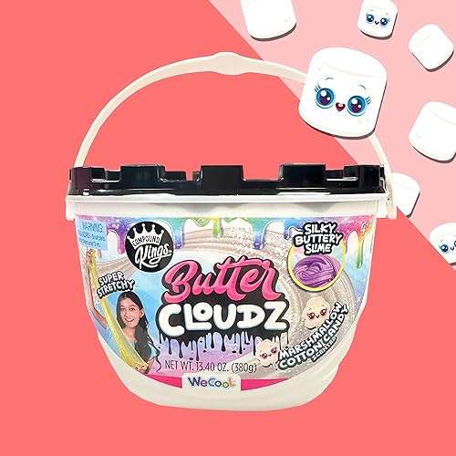 Miniatura 42 de Compound Kings Fluffy Butter Cloudz - Cubo grande perfumado de slime para niños, juguete sensorial suave, esponjoso, no tóxico, regalo de limo